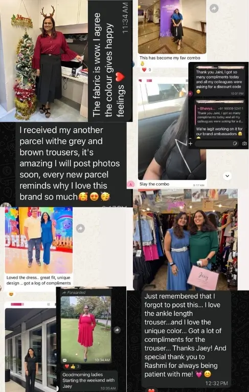 Customer testimonials and photos collage